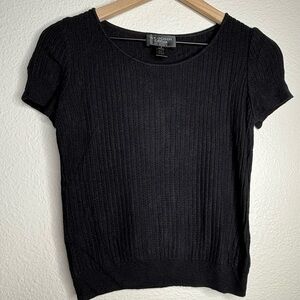 St. John Caviar Short Sleeve Crewneck Sweater, size XS